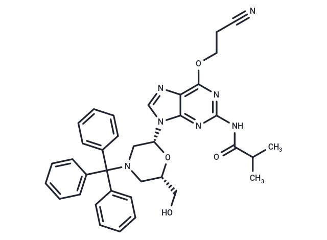 N2-Isobutyryl-O6-cyanoethyl-7’-OH-N-trityl-morpholino guanine