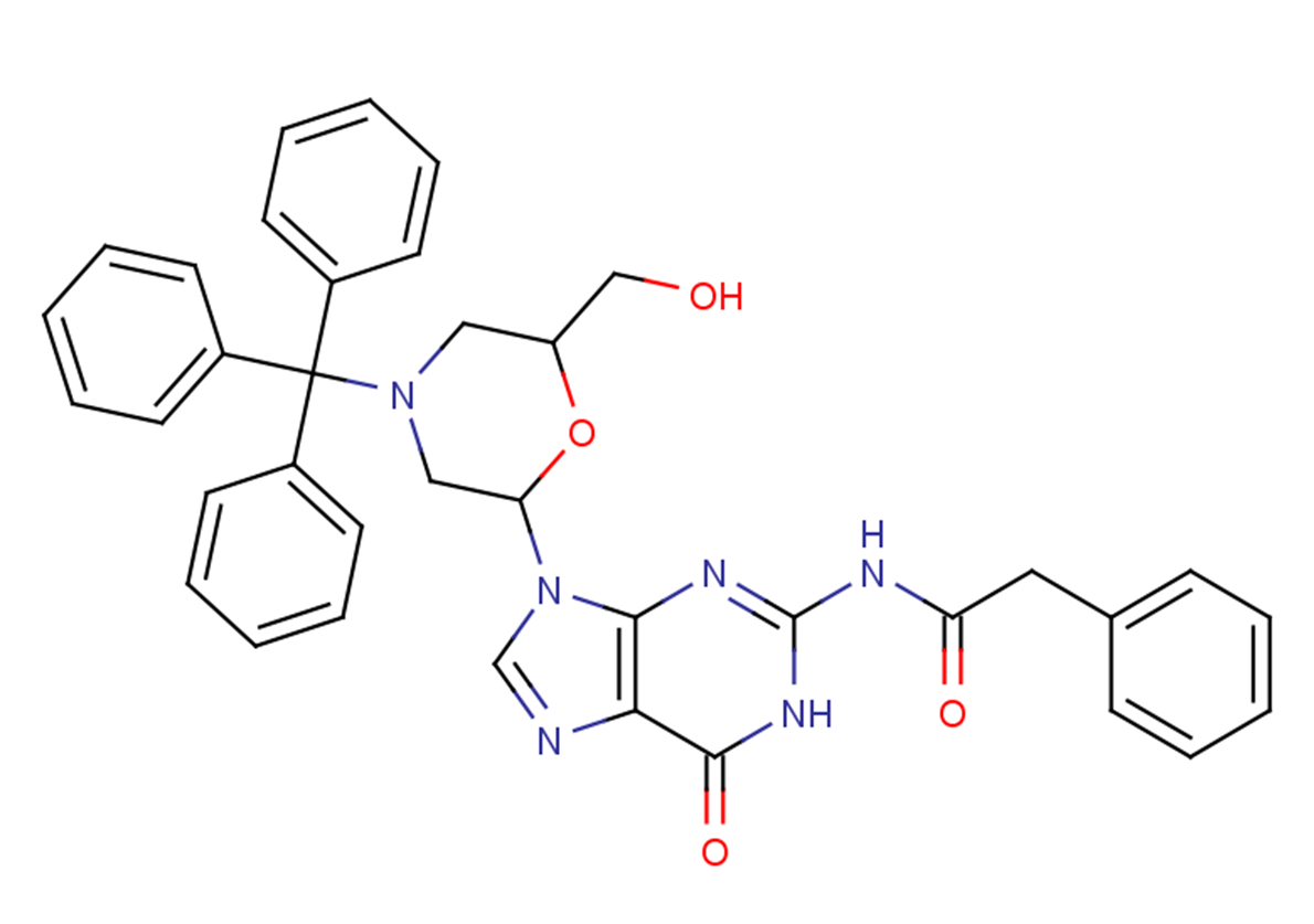 N2-Phenylacetyl-7’-OH-N-trityl-morpholino guanine